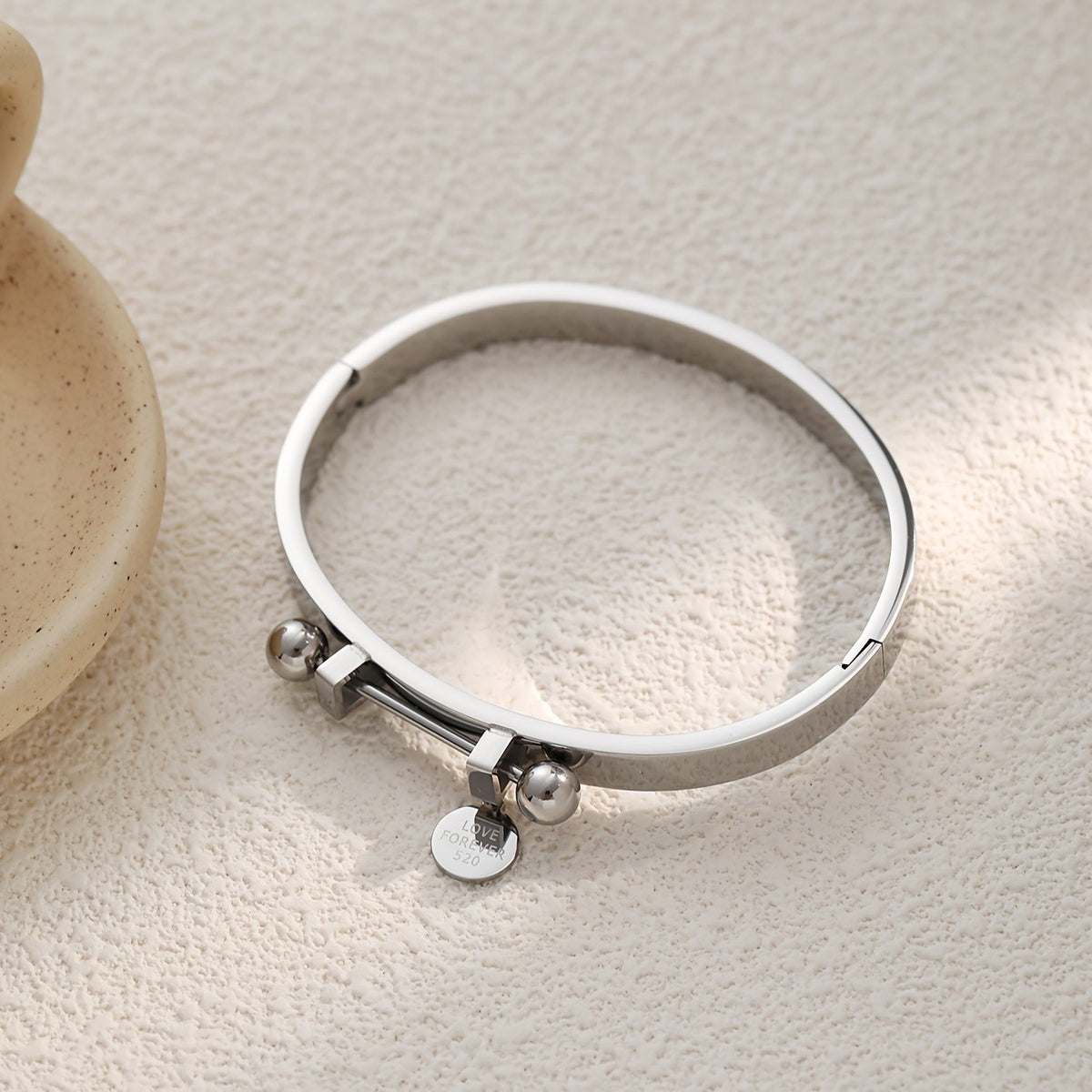 Engraved Disc Cuff Bangle