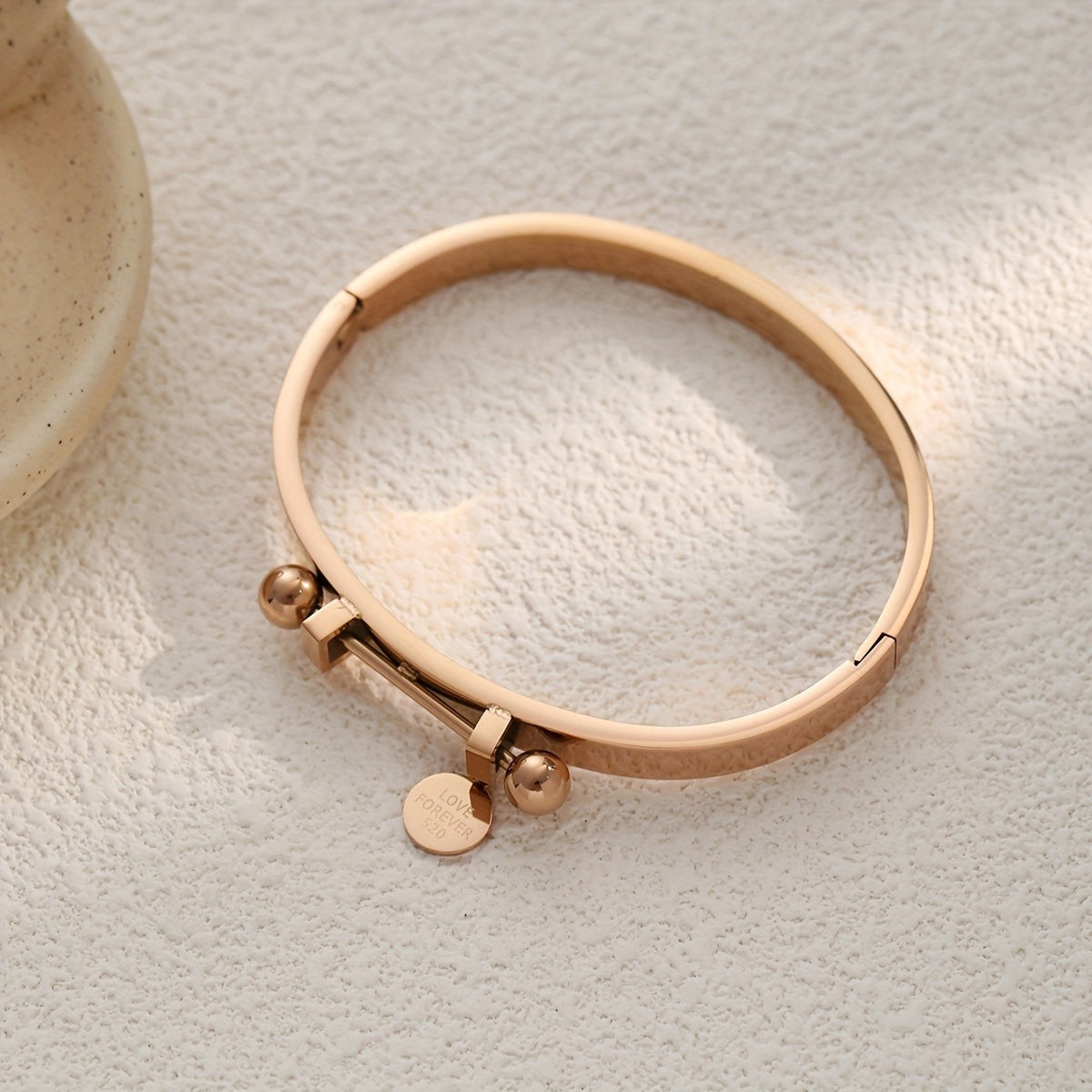 Engraved Disc Cuff Bangle