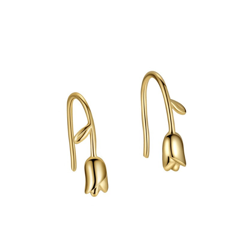 Curved Tulip Drop Earrings
