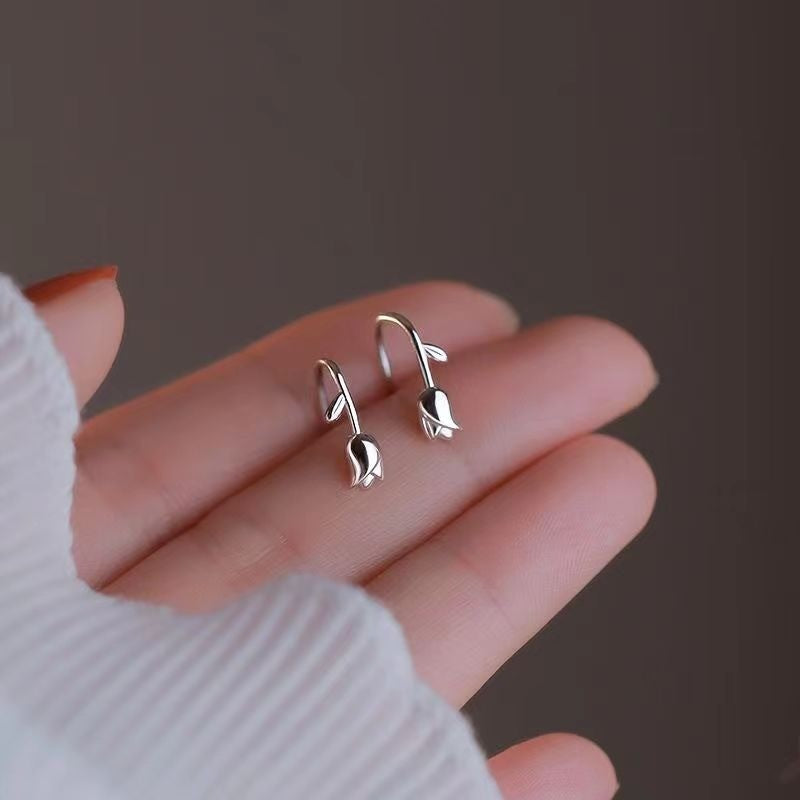 Curved Tulip Drop Earrings