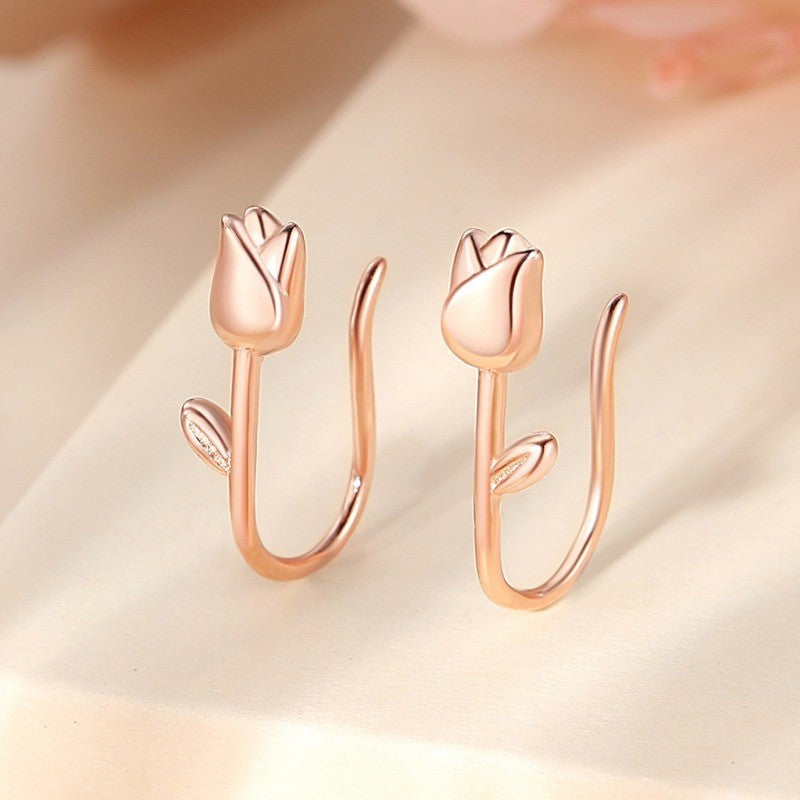 Curved Tulip Drop Earrings