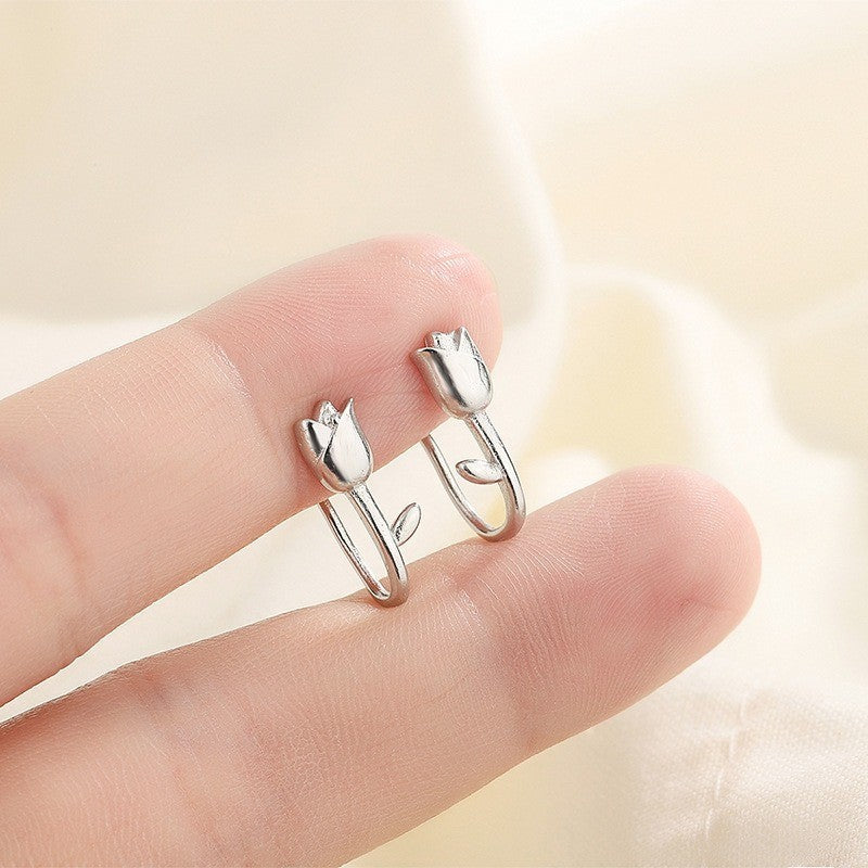 Curved Tulip Drop Earrings