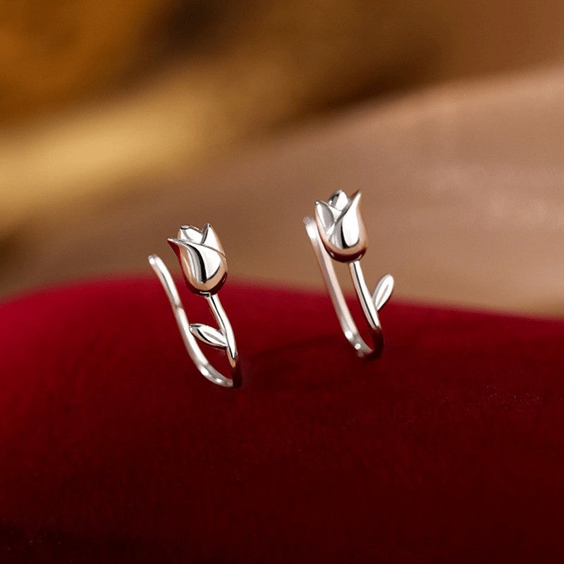 Curved Tulip Drop Earrings