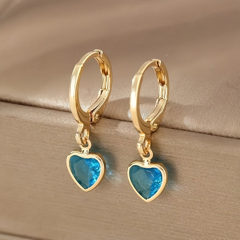 Colorful Heart Drop Earrings