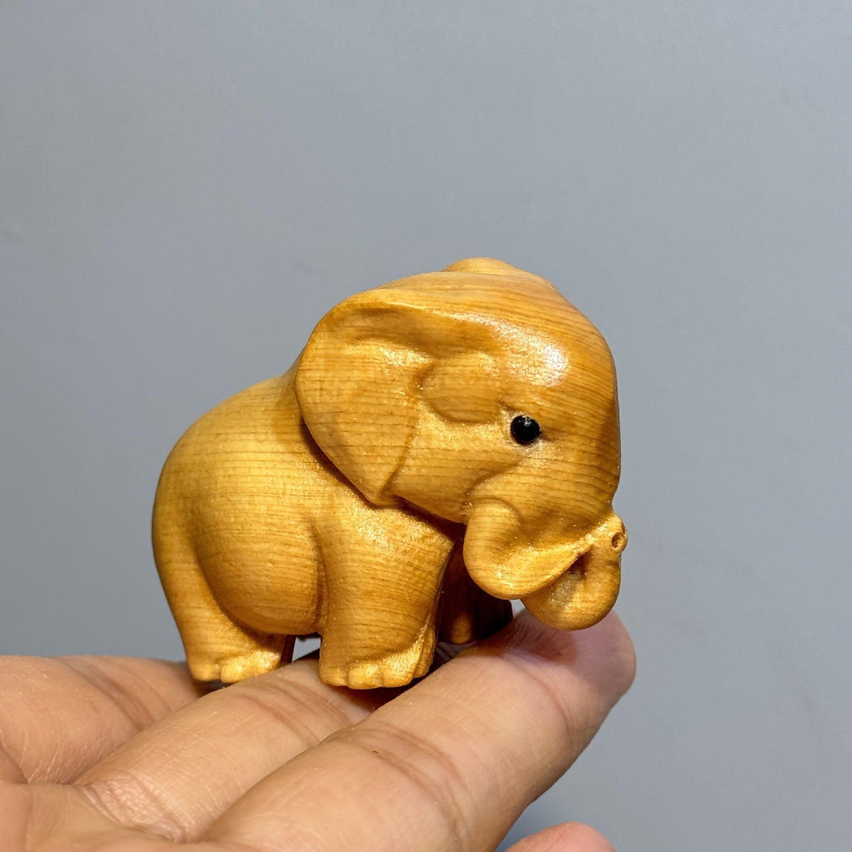 Handcrafted Wood Elephant Figurine