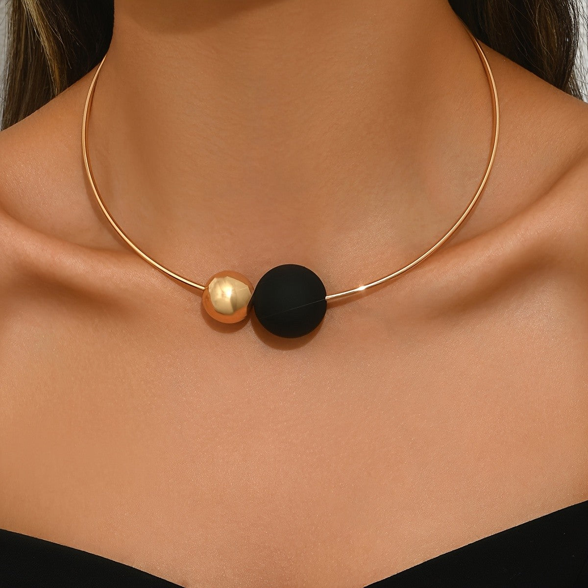 Dual Sphere Choker Necklace