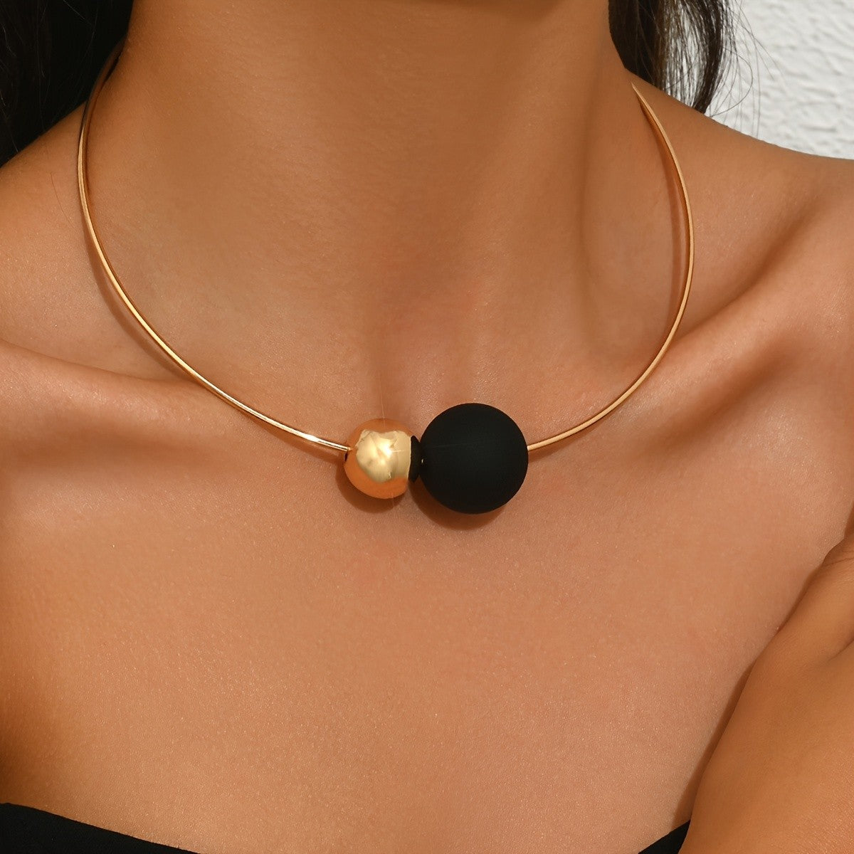 Dual Sphere Choker Necklace