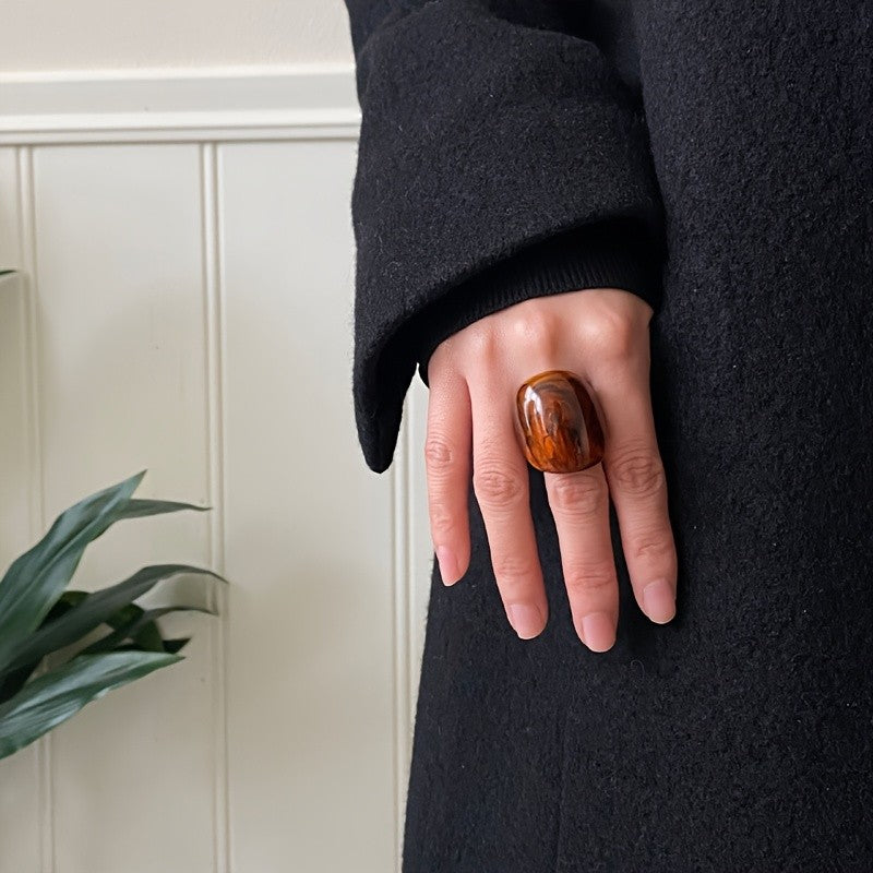 Amber Swirl Resin Ring