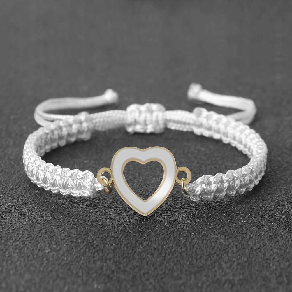 Enamel Heart Rope Bracelet