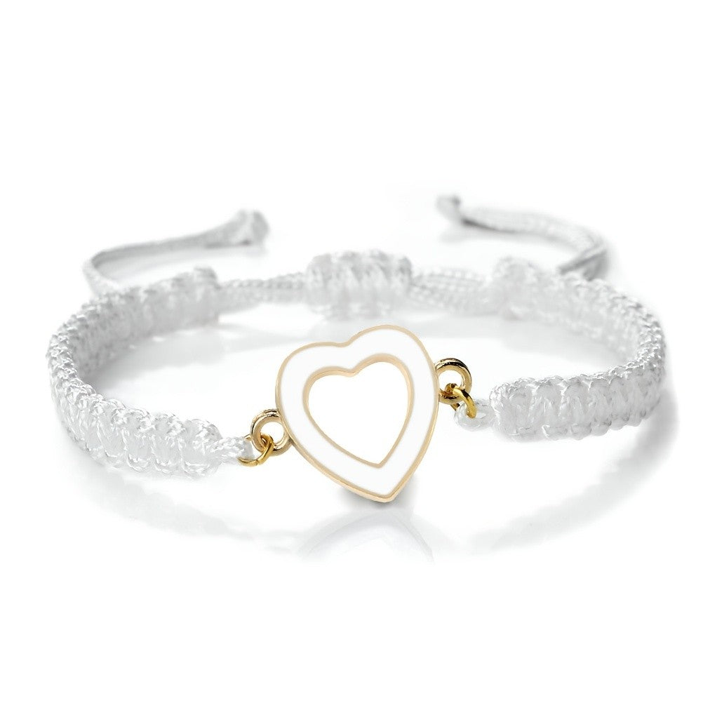 Enamel Heart Rope Bracelet