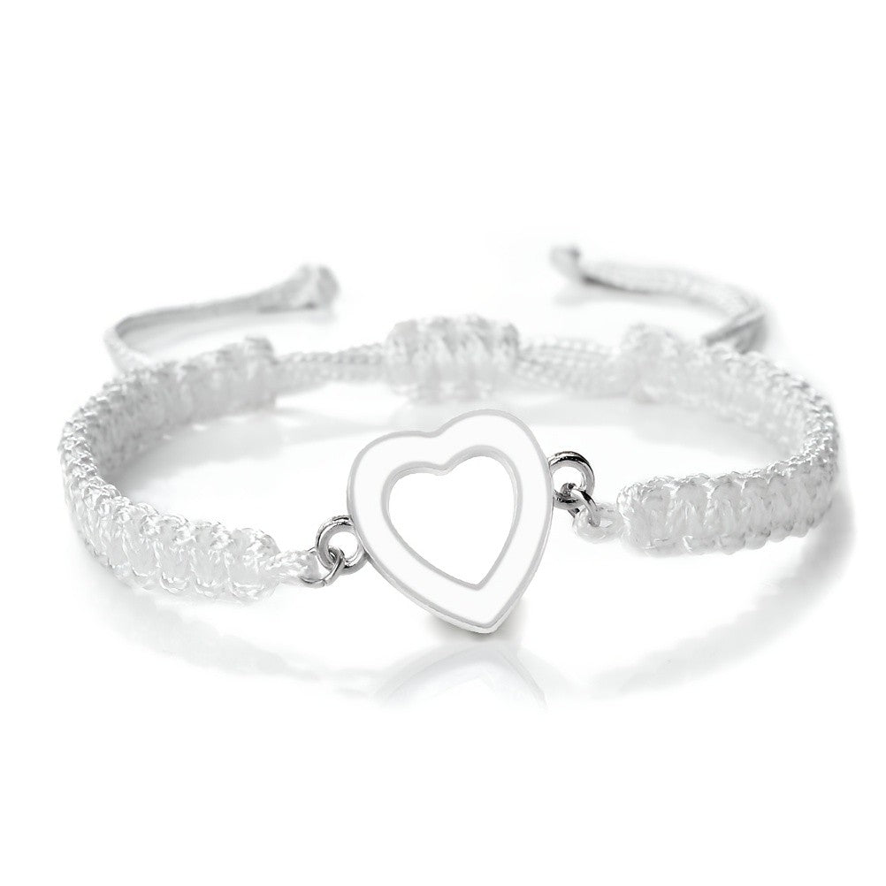 Enamel Heart Rope Bracelet