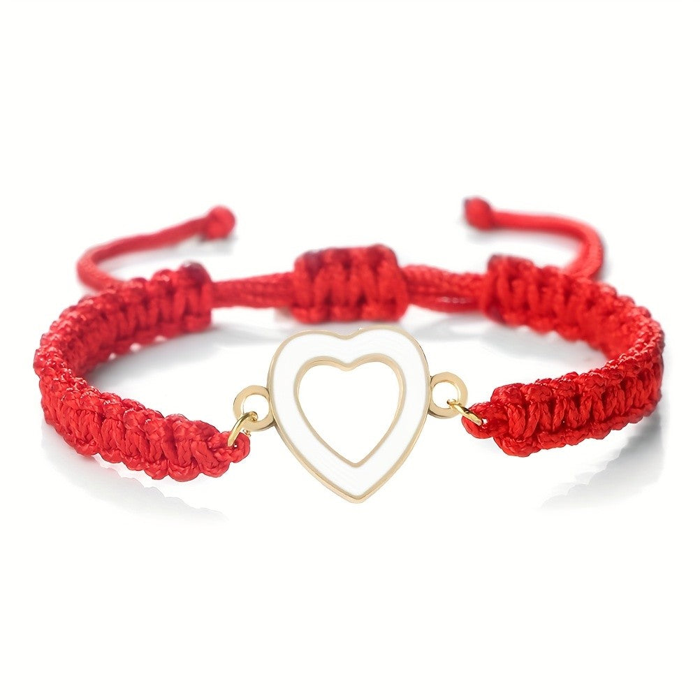 Enamel Heart Rope Bracelet