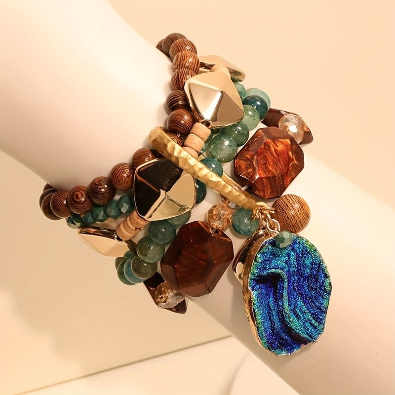 Ocean Wave Beaded Bracelet Set
