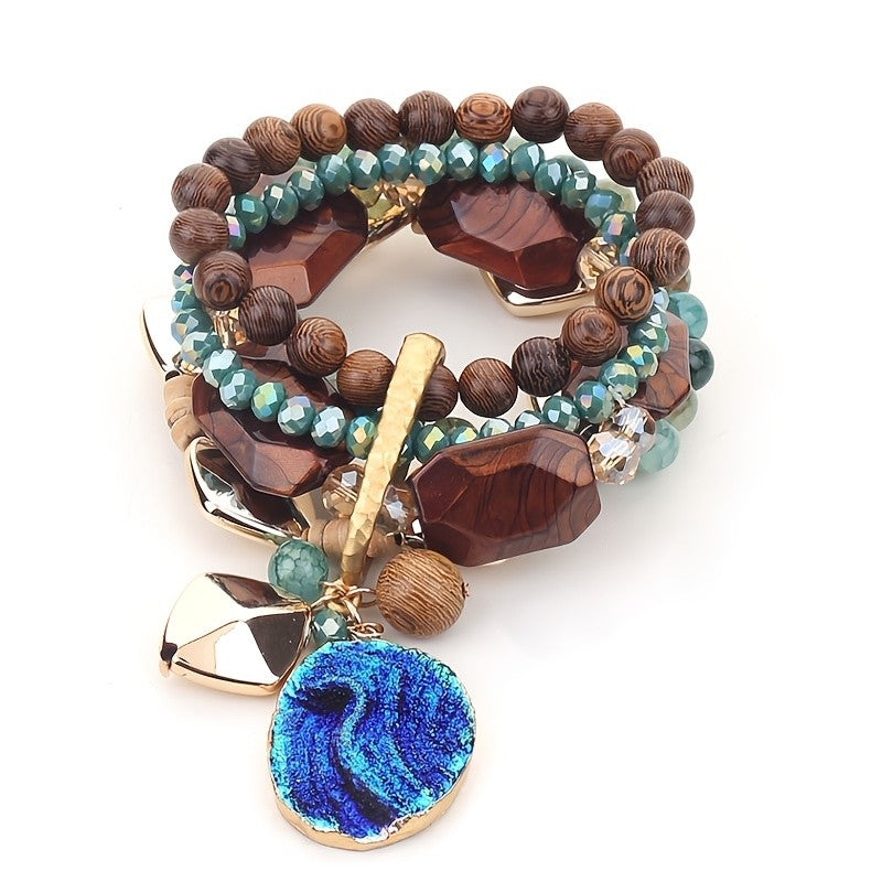 Ocean Wave Beaded Bracelet Set