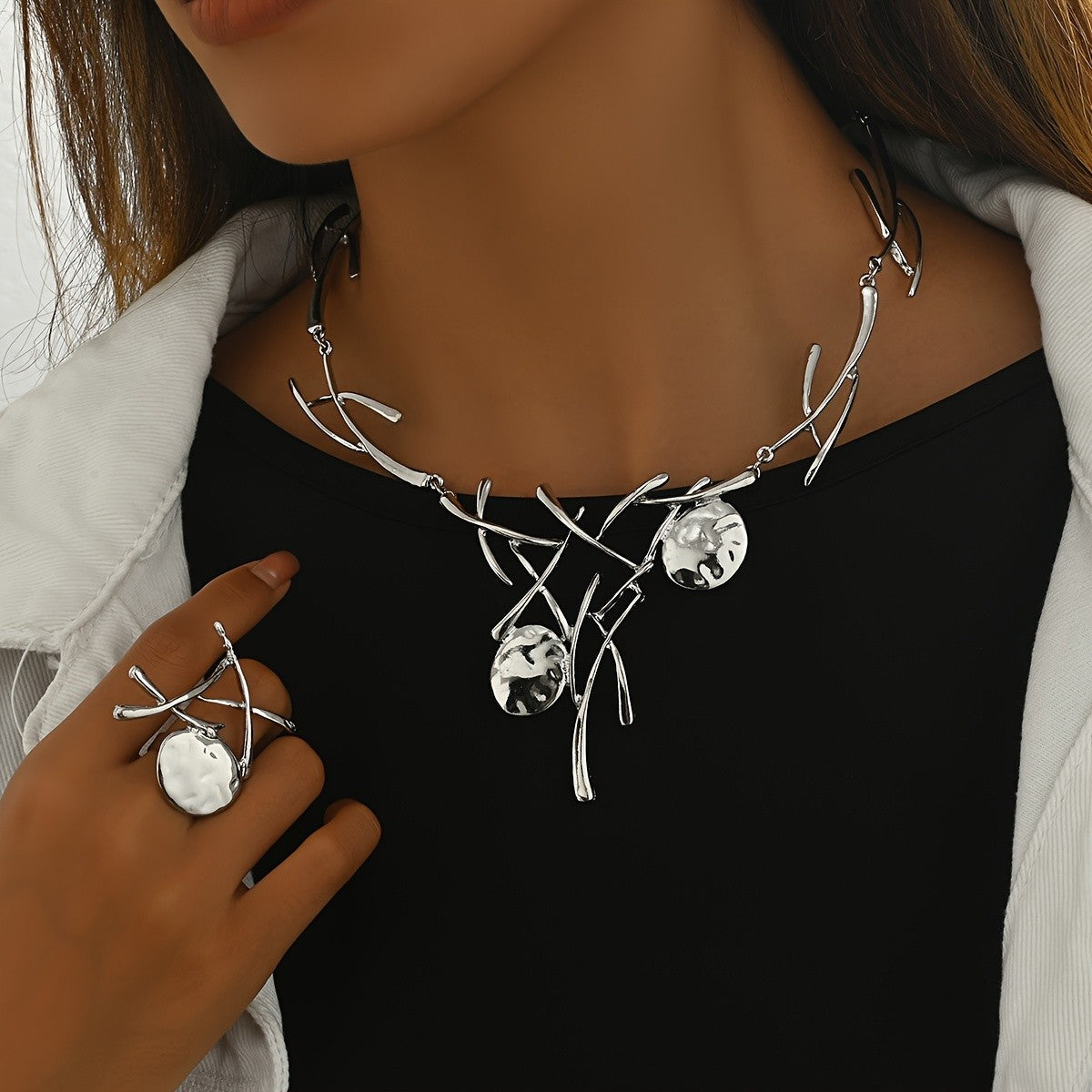 Branch & Oval Disc Jewelry Set