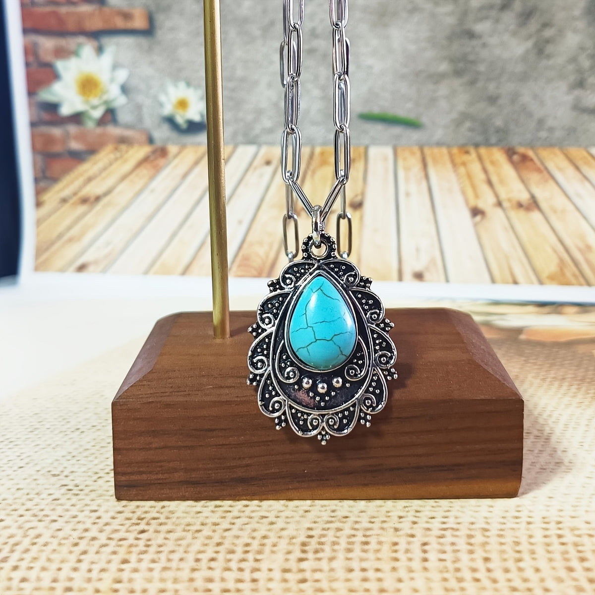 Ornate Filigree Turquoise Necklace