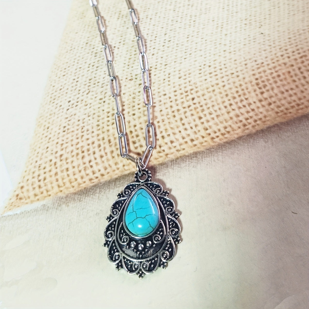 Ornate Filigree Turquoise Necklace