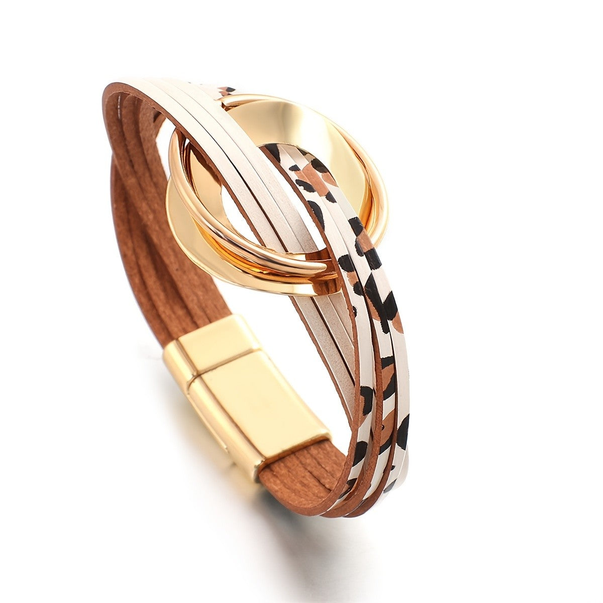 Layered Faux Leather Knot Bracelet