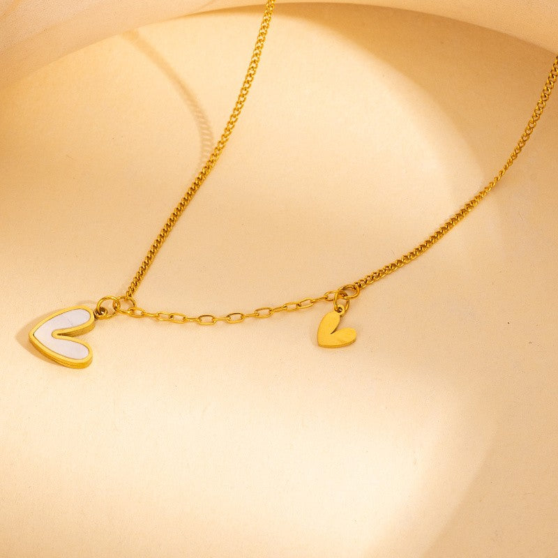 Open Heart Shell Inlay Necklace
