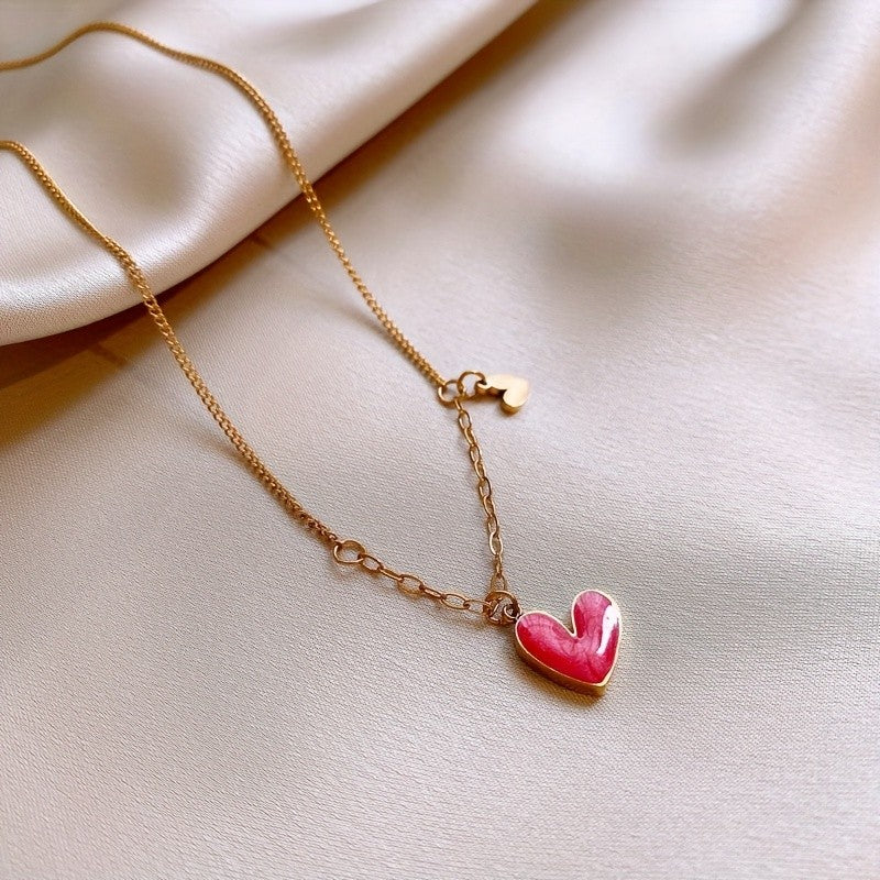 Open Heart Shell Inlay Necklace