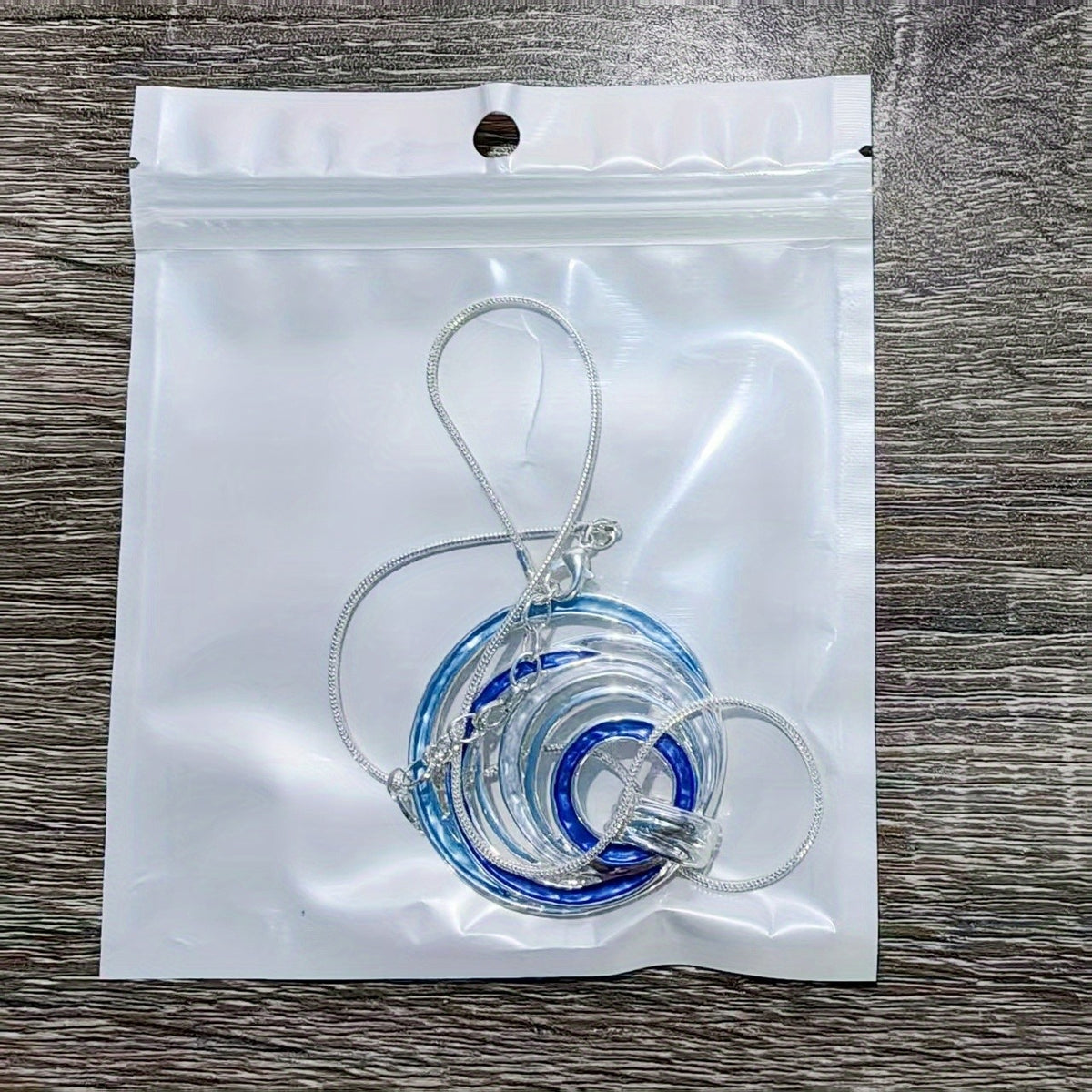 Multicolor Enamel Spiral Circle Necklace