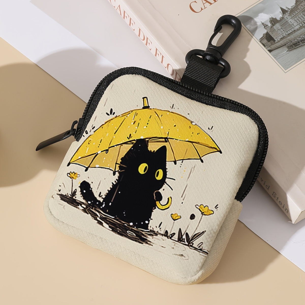 Black Cat Umbrella Zip Pouch
