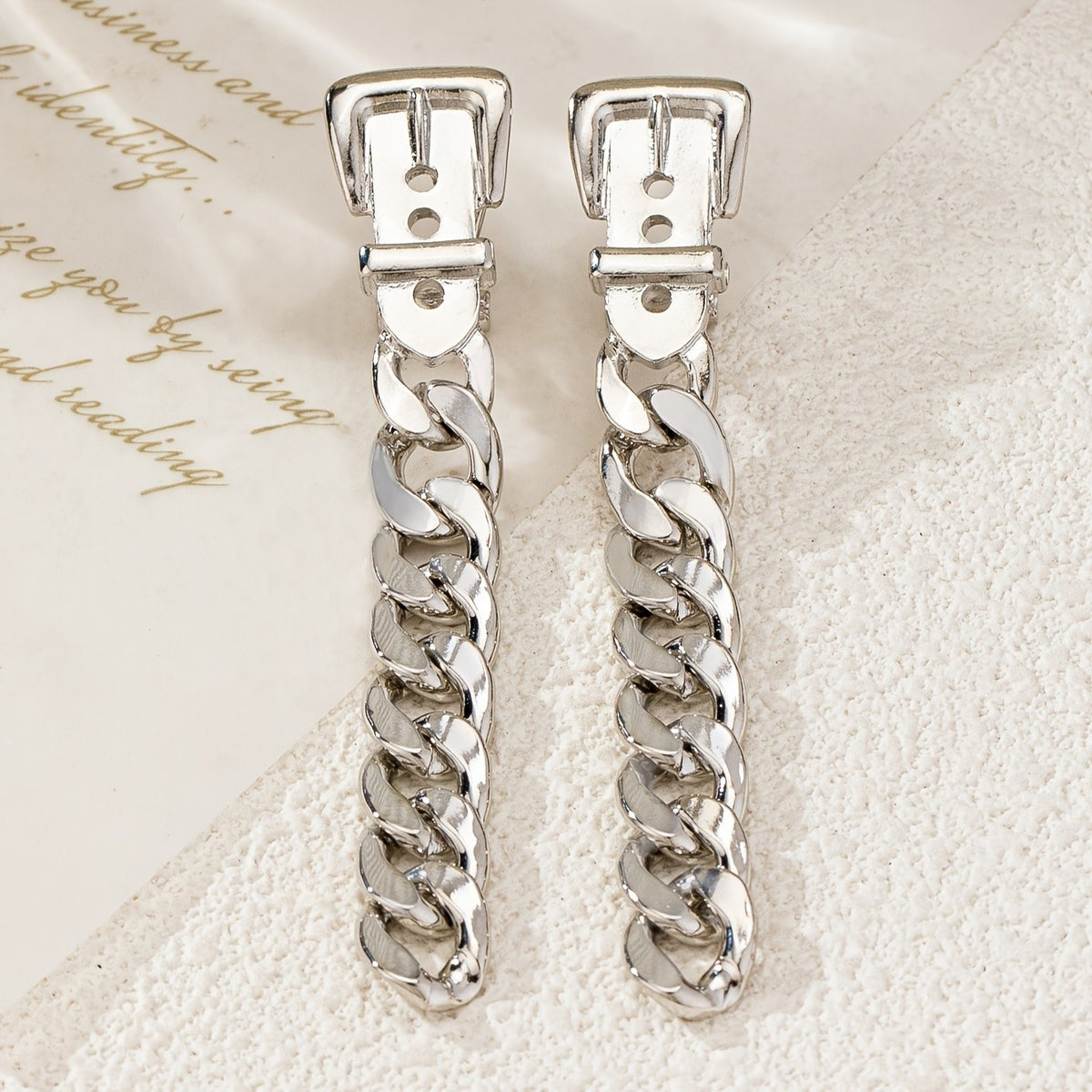 Buckle Chain Drop Earrings