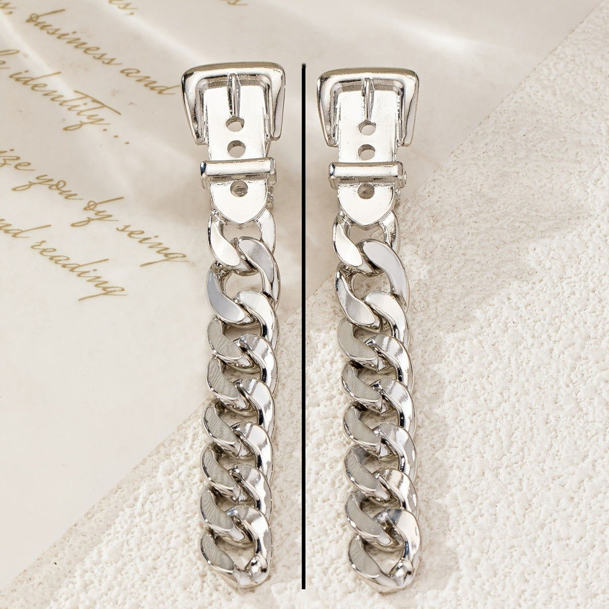 Buckle Chain Drop Earrings