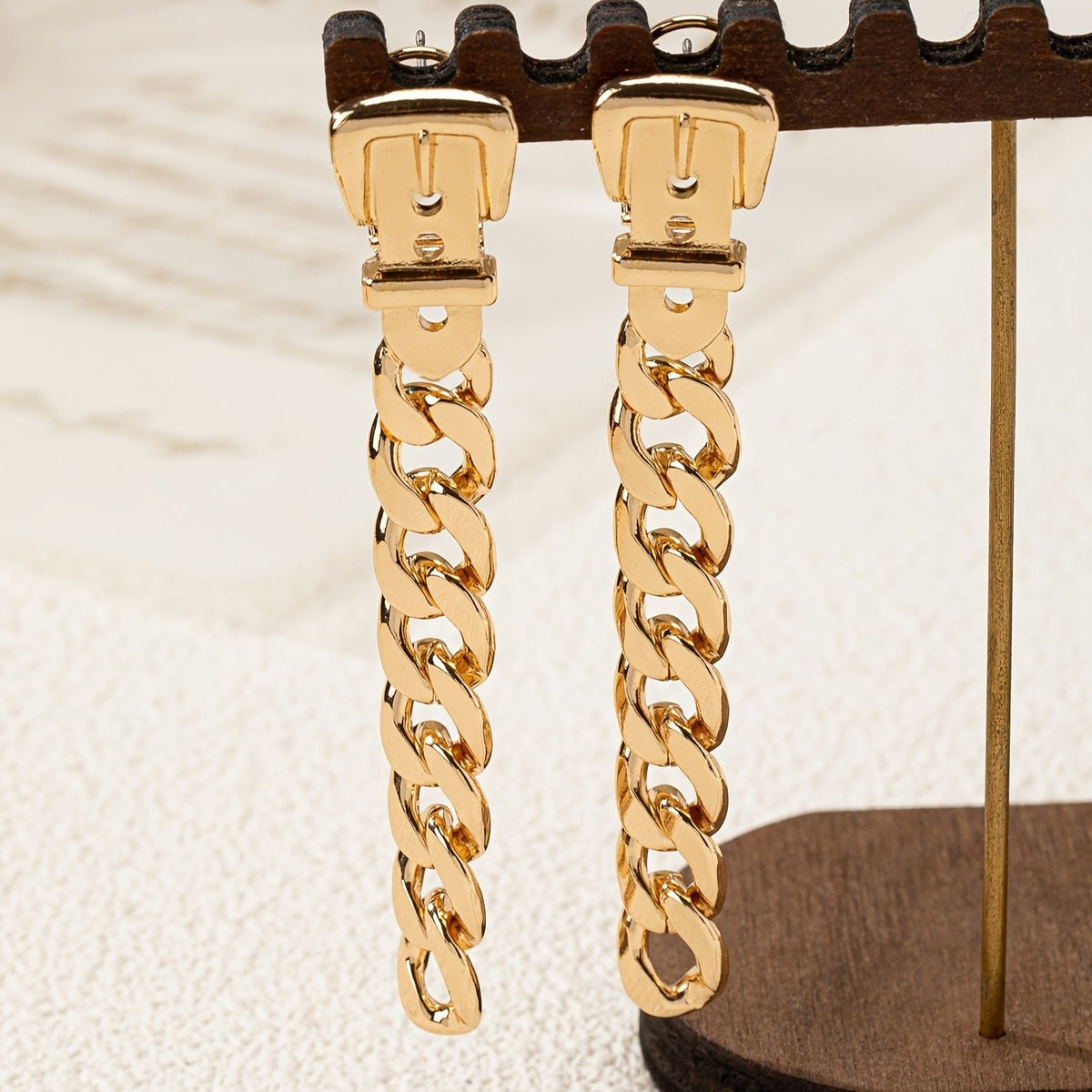 Buckle Chain Drop Earrings