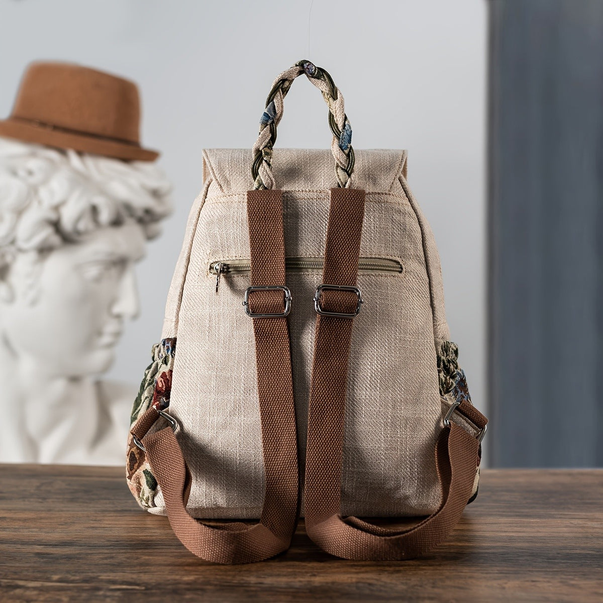 Beaded Grape Embroidered Backpack