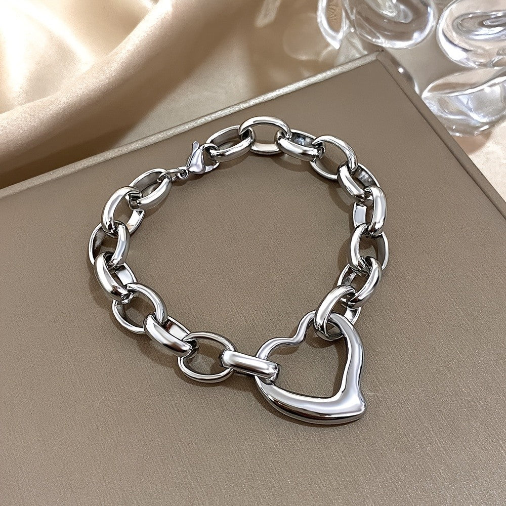 Open Heart Link Bracelet