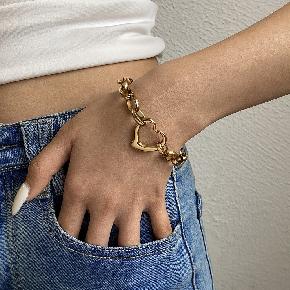 Open Heart Link Bracelet