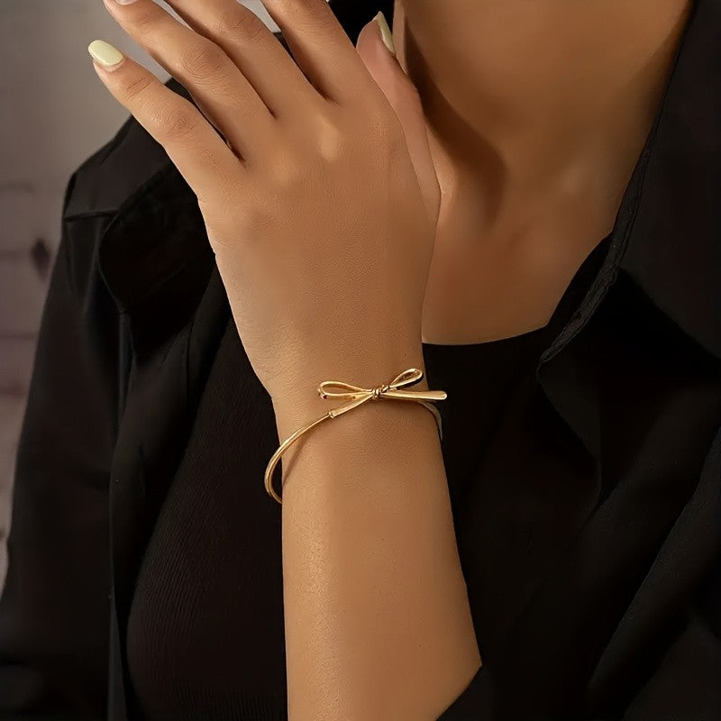 Bow Knot Open Cuff Bracelet