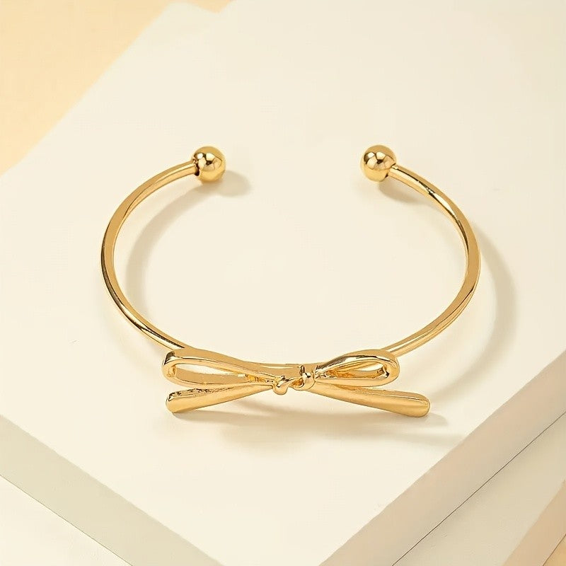 Bow Knot Open Cuff Bracelet