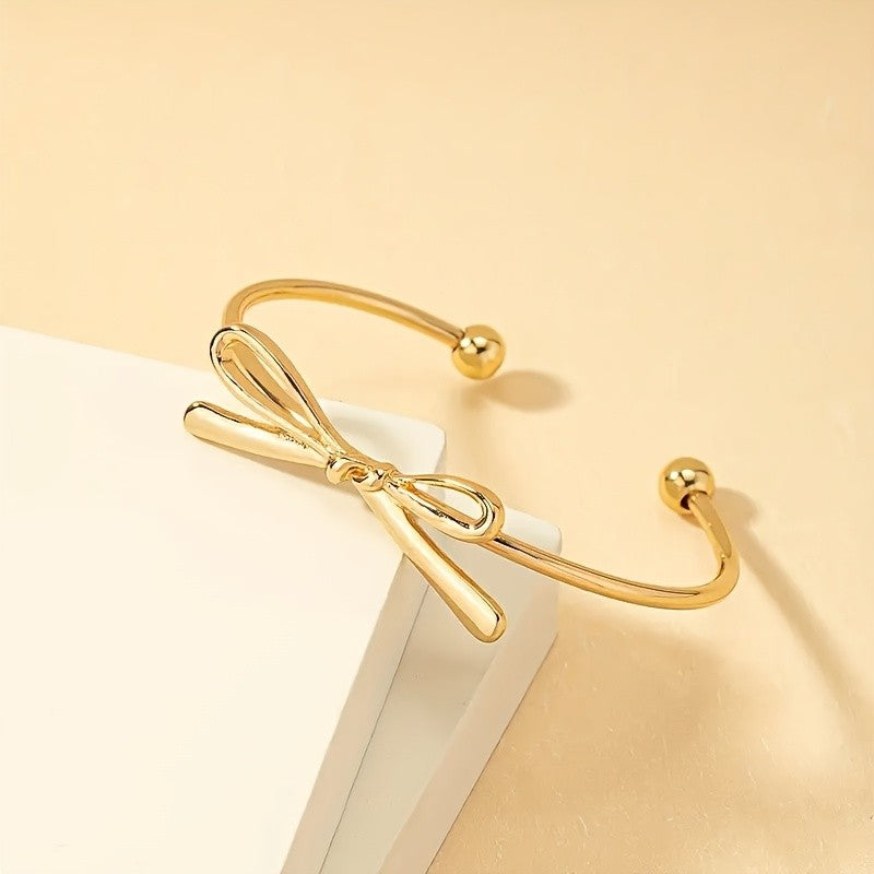 Bow Knot Open Cuff Bracelet