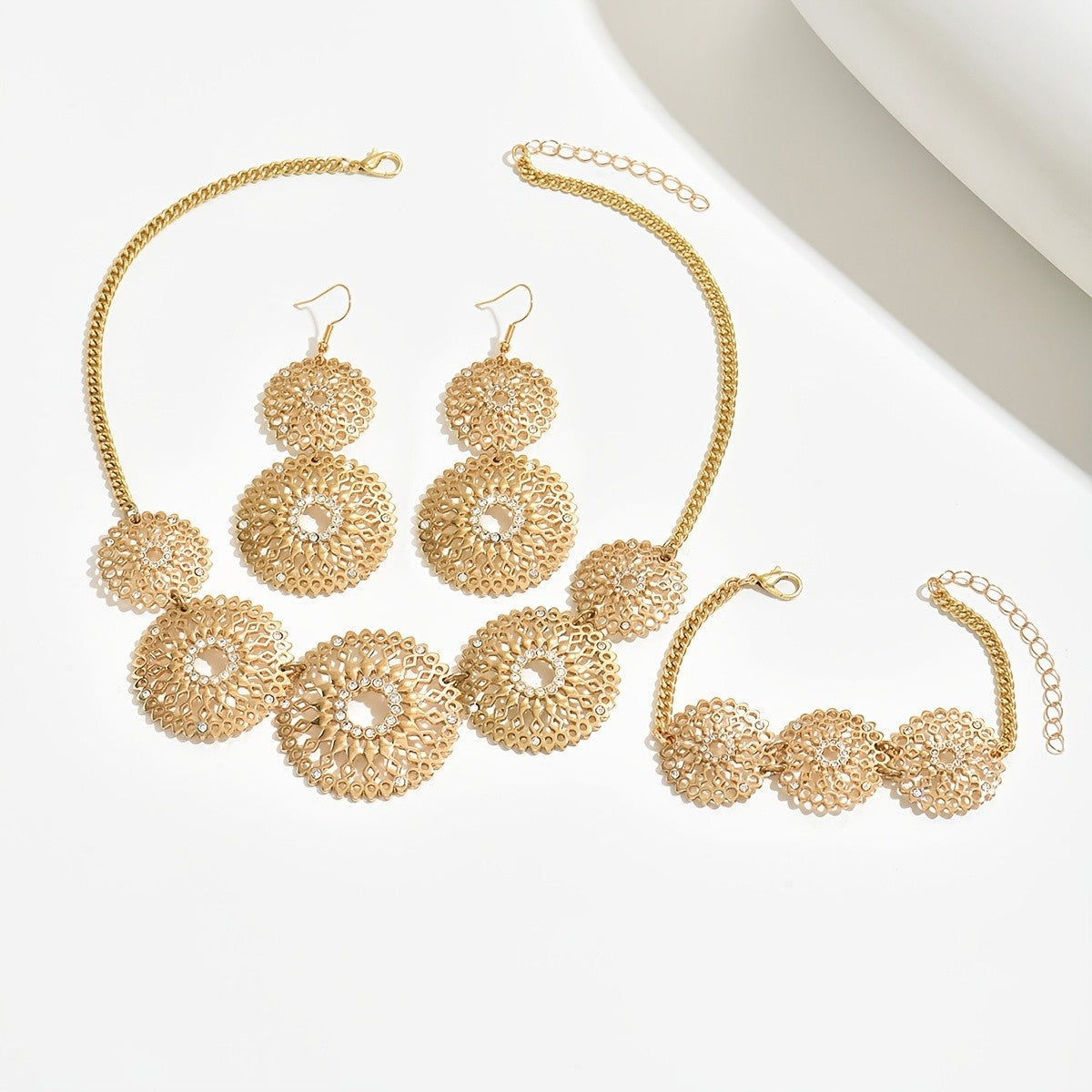 Openwork Floral Jewelry Set