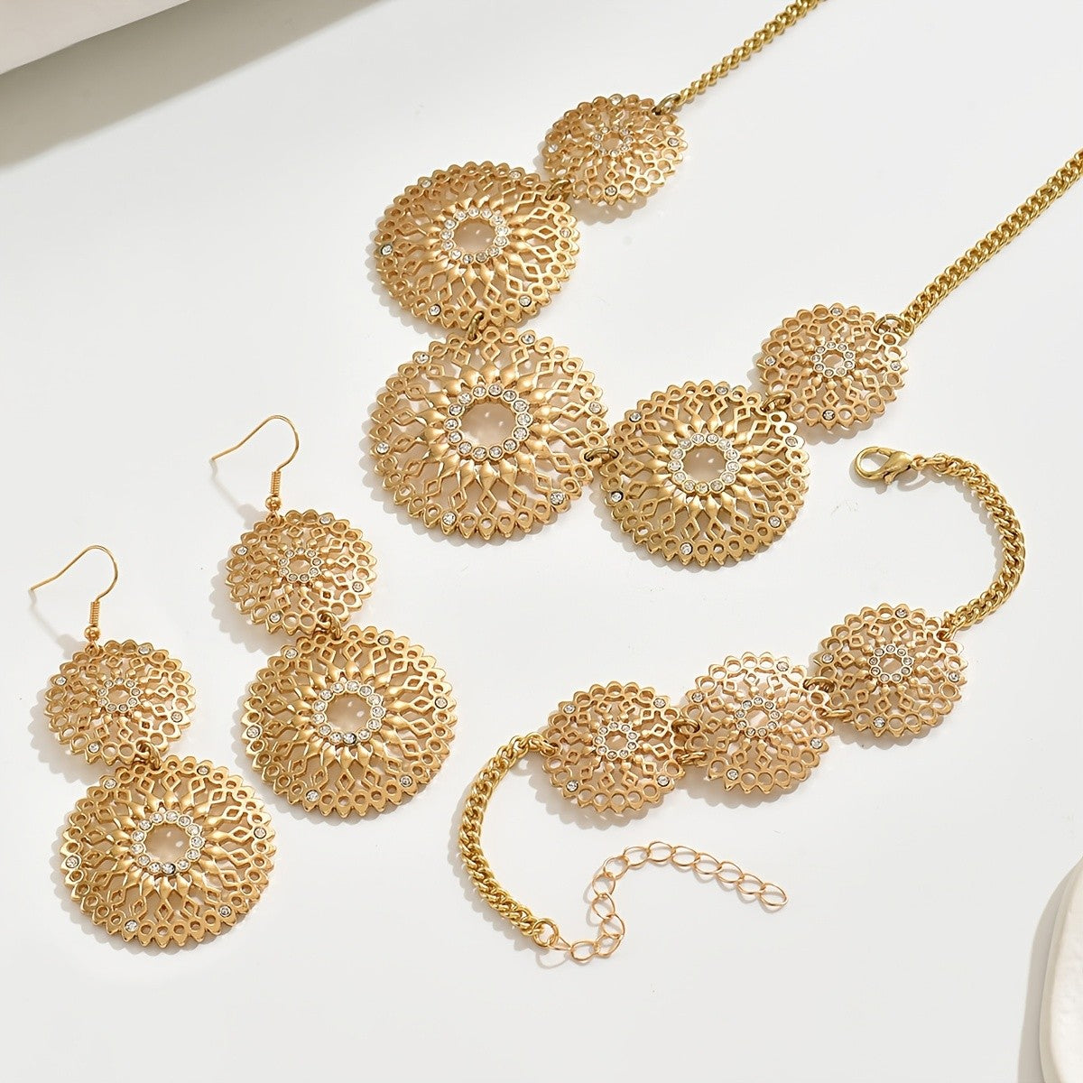 Openwork Floral Jewelry Set