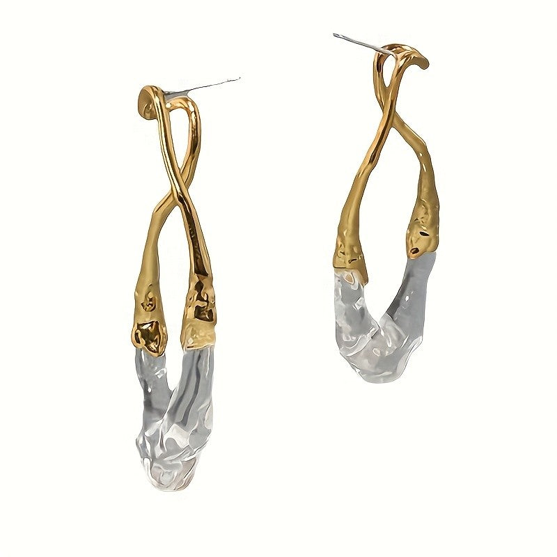 Organic Crystal Hoop Earrings