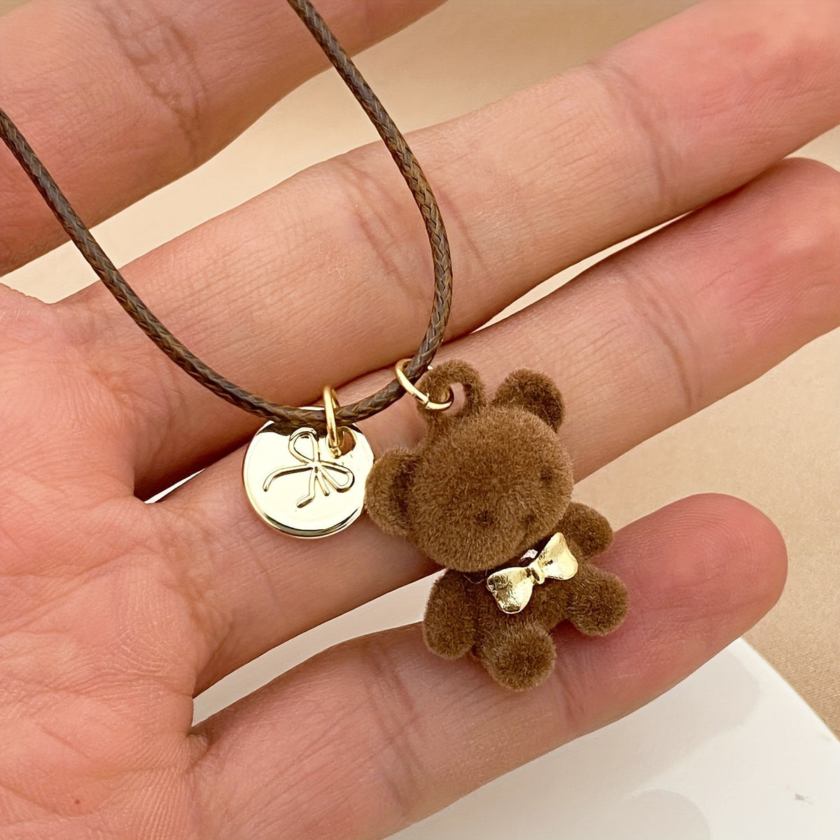 Plush Bear Pendant Necklace