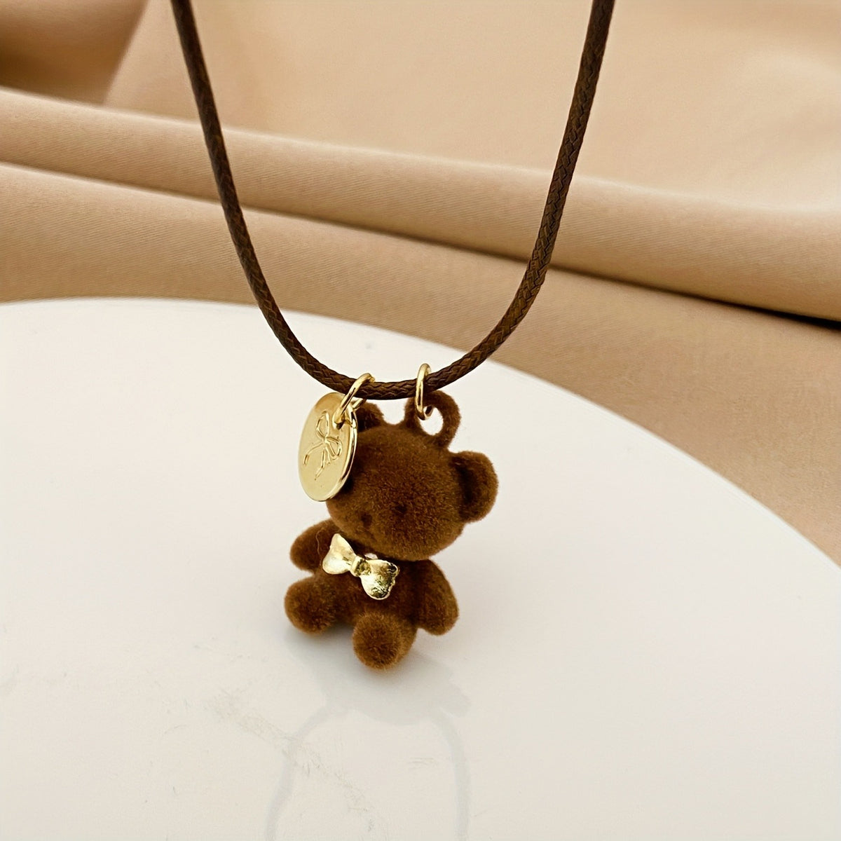 Plush Bear Pendant Necklace