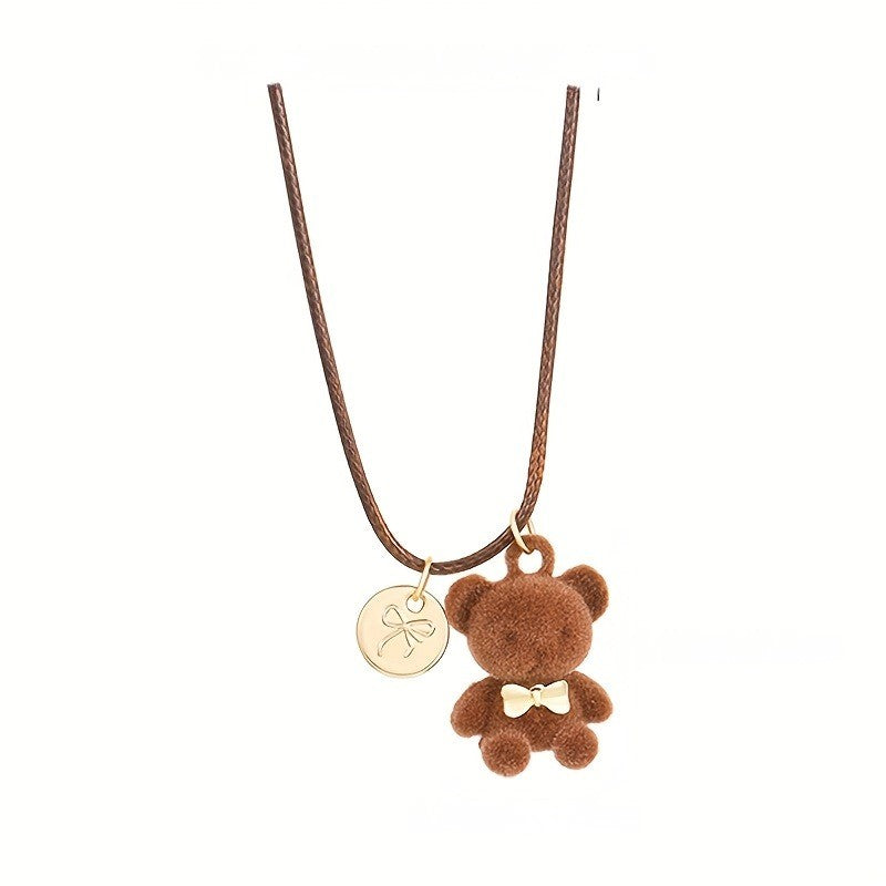Plush Bear Pendant Necklace