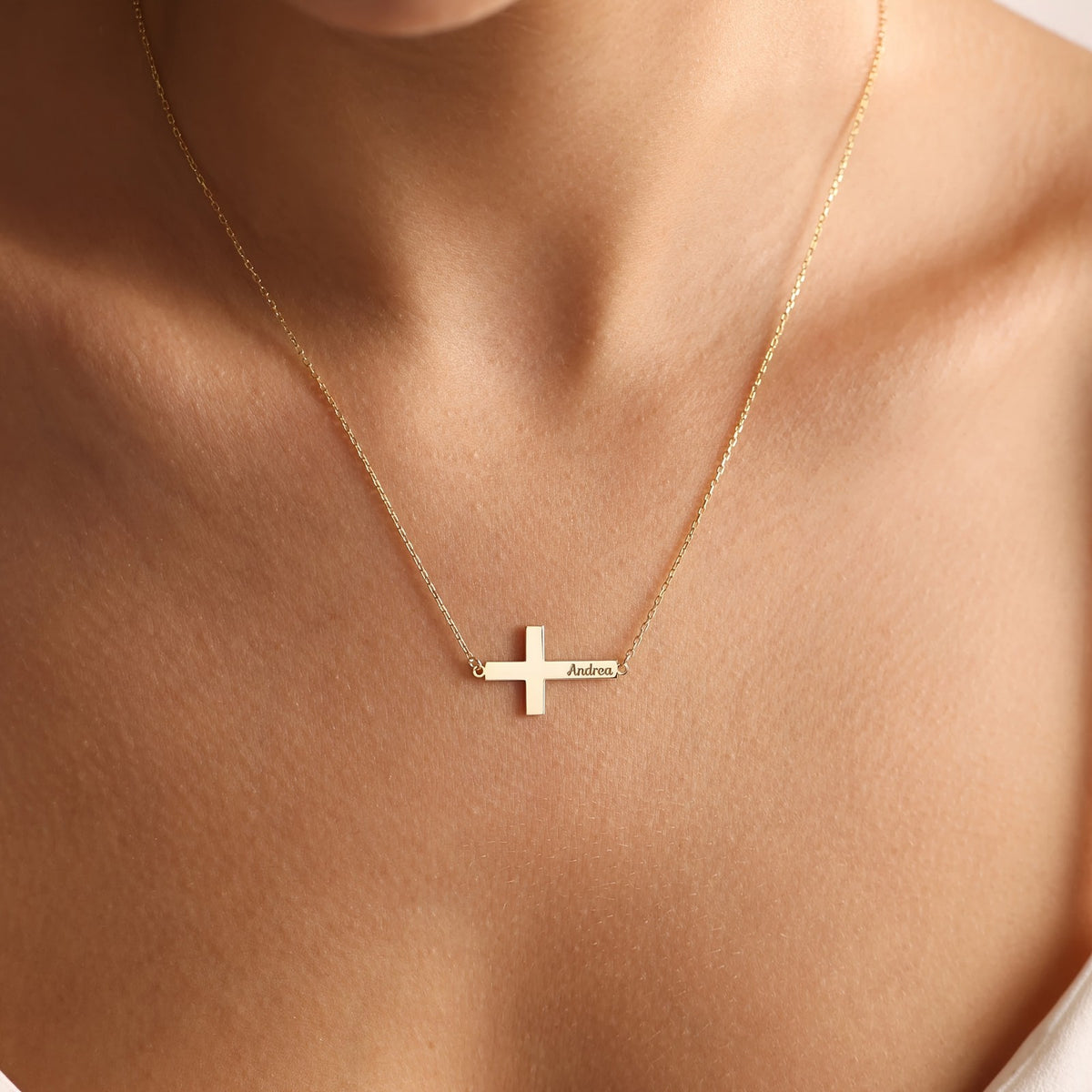 Personalized Cross Name Necklace