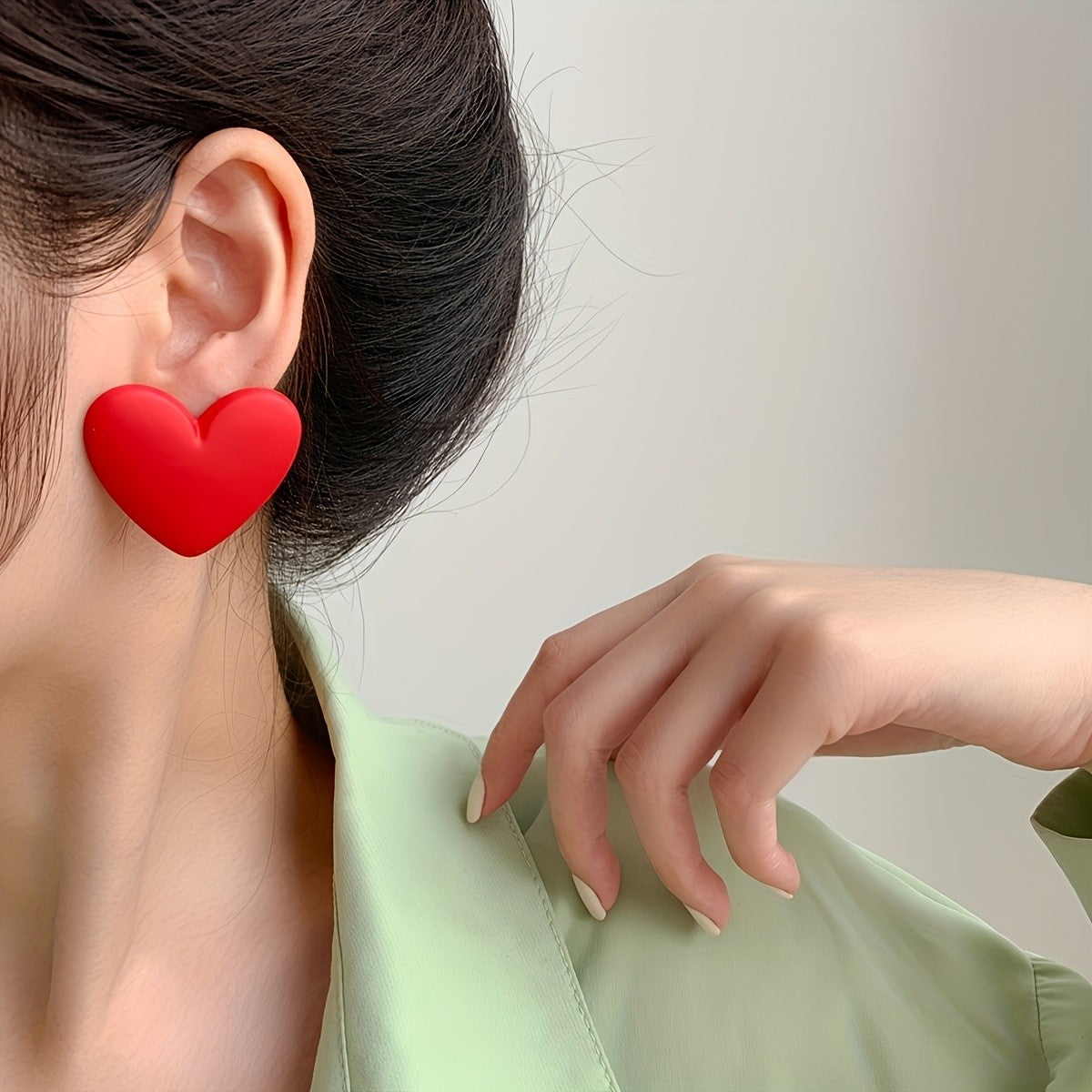 Chunky Acrylic Heart Earrings