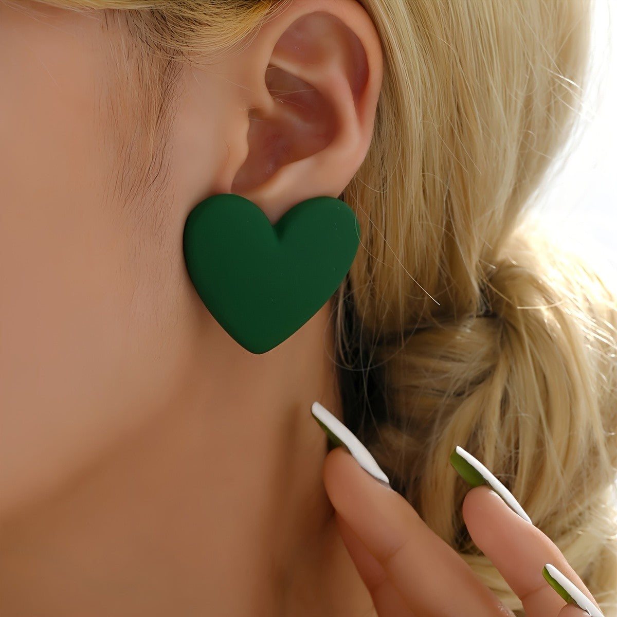 Chunky Acrylic Heart Earrings