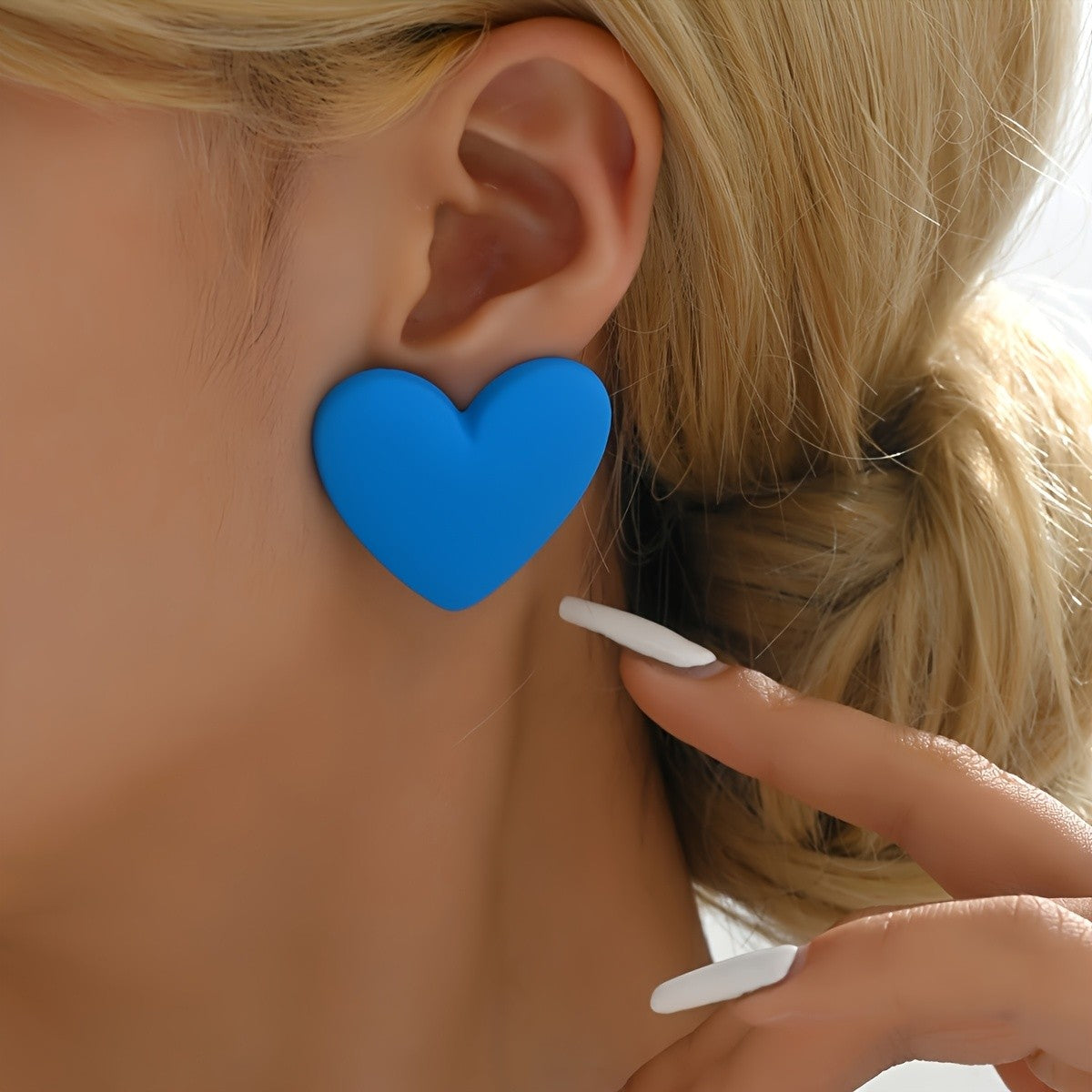 Chunky Acrylic Heart Earrings