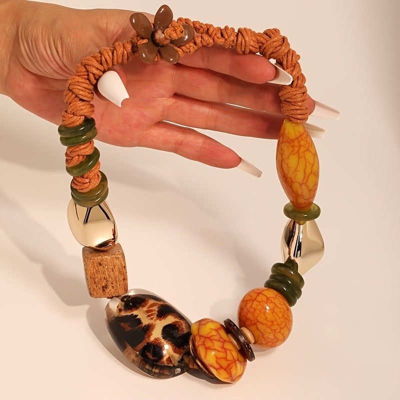 Leopard & Turquoise Statement Necklace