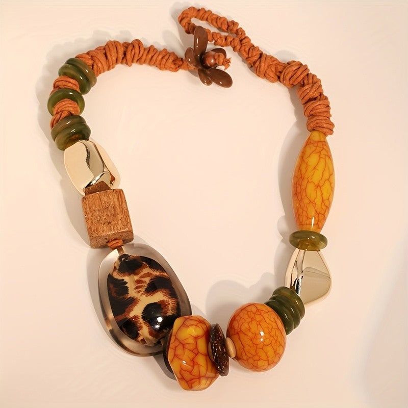 Leopard & Turquoise Statement Necklace