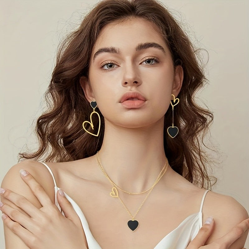 Asymmetric Heart Drop Earrings
