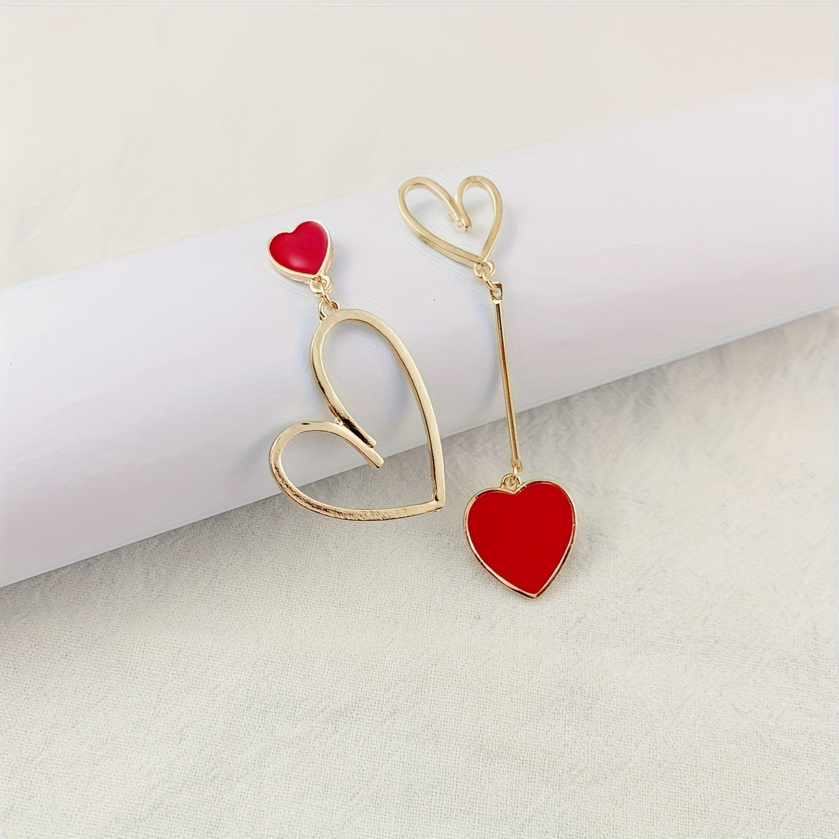 Asymmetric Heart Drop Earrings