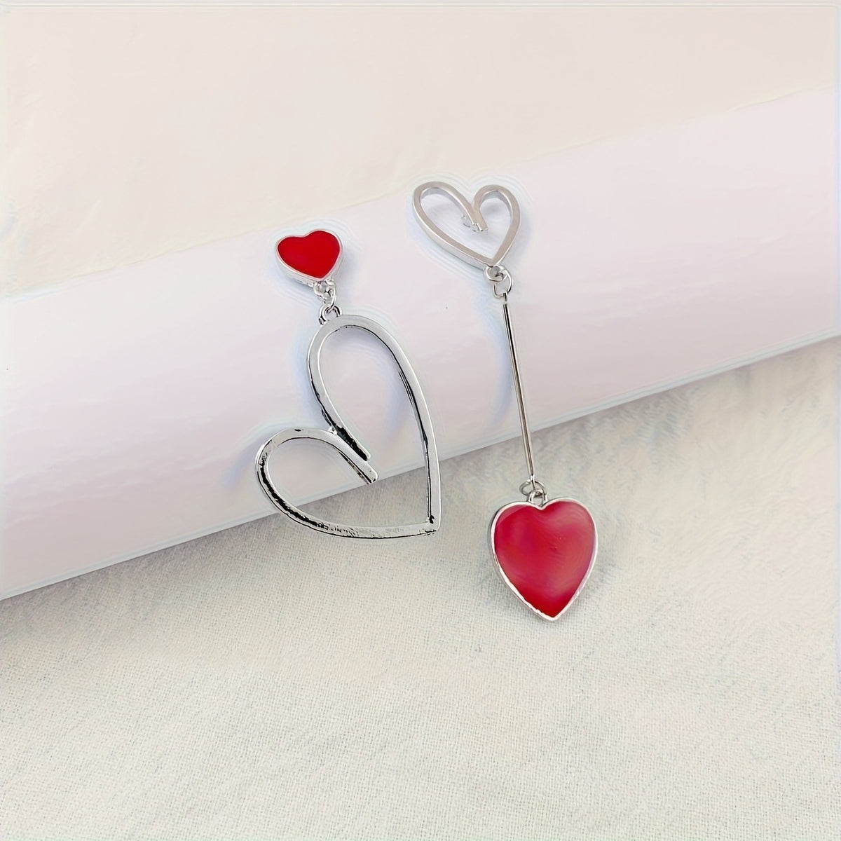 Asymmetric Heart Drop Earrings
